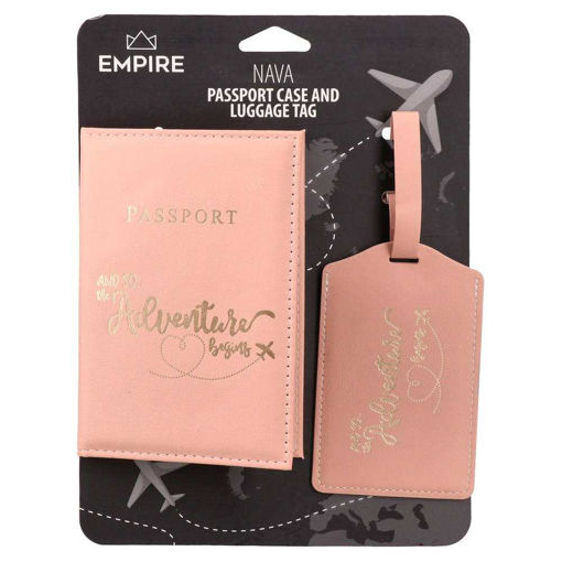 Picture of LUGGAGE TAG & PASSPORT PINK 2PCS